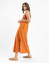 Adjustable embroidered long cotton dress